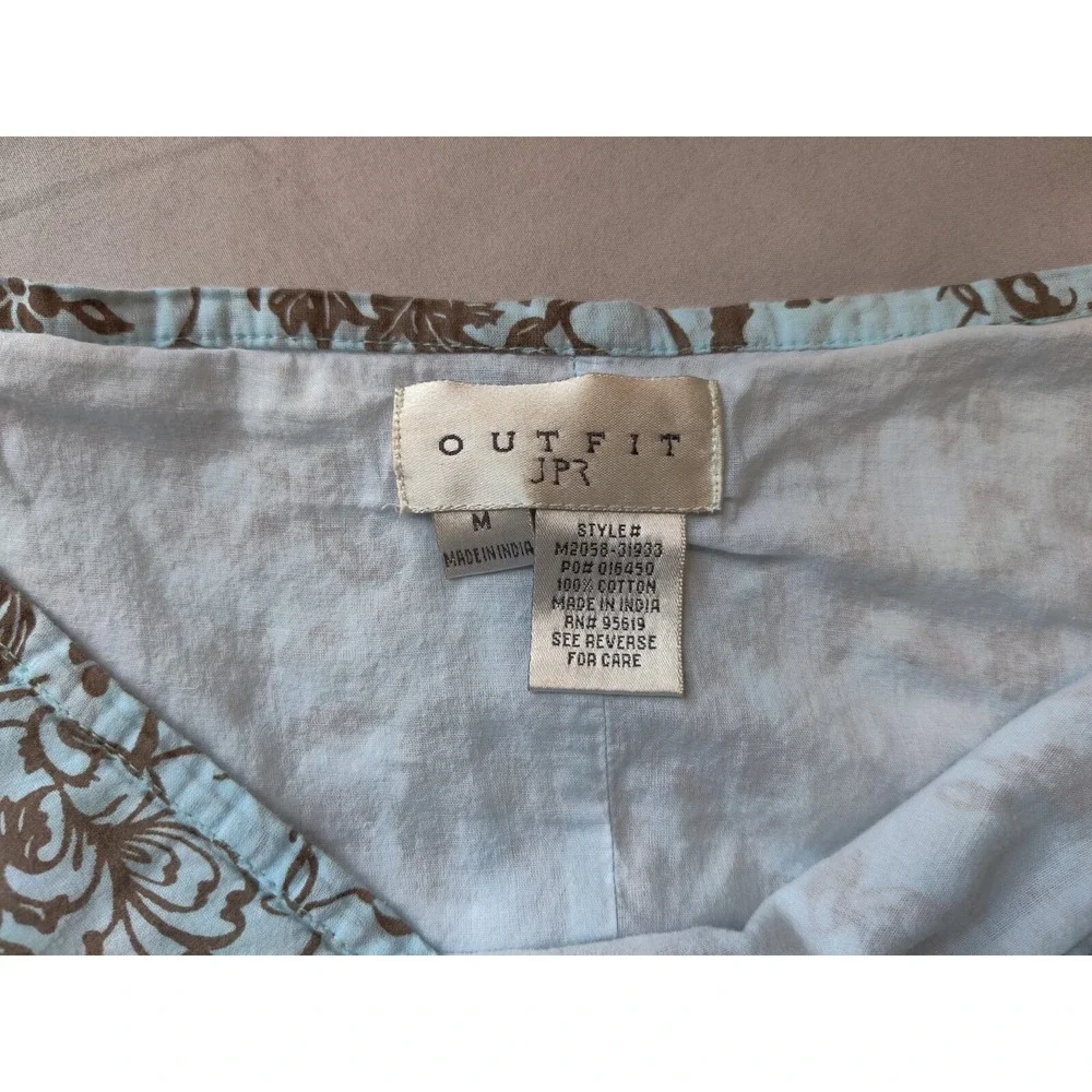 JPR Outfit Skirt ‎ Womens Size M Floral Print Mid Asymmetrical Lining Blue/Brown